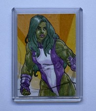 Upper Deck 2022 Marvel Masterpieces She-Hulk 1/1 Sketch Leon Braojos picture
