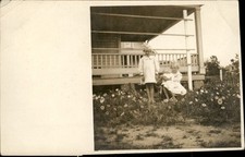 Children in flower garden Citronelle Alabama Postmark c1909 RPPC Postcard bhn picture