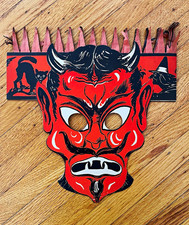 Vintage Halloween 1920s Beistle Devil Band Hat Mask picture