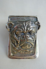 Antique C. J. O. Judd Co.  #5267 Cast Iron Bulldog Desk Wall Clip Holder Brass picture