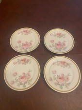 set of 4 german koenigszelt silesia roses gold gilt beaded plates picture