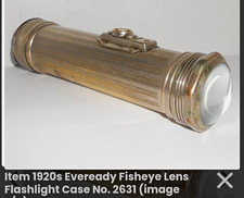 EVEREADY Vintage 1920s Fisheye Lens Flashlight Metal Tube Case No. 2631 picture
