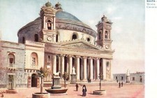 Vintage Postcard Musta Church Malta Pantheon At Rome Model Oilette Raphael Tuck picture
