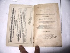 1897 VTG PENNSYLVANIA RAILROAD VOLUNTARY RELIEF REGULATIONS BOOK &  CERTIFICATE picture