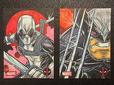 Topps 2025 Deadpool Chrome Sketch - X2 Deadpool / Wolverine Elvin Hernandez auto picture
