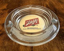 Schlitz Beer 4.25” Vintage Glass Ashtray 
