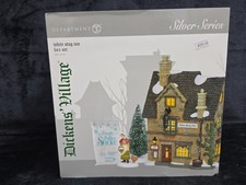 RARE Unopened department 56 Dickens Village Silver Series White Stag Inn set NOS picture