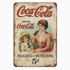 Coca-Cola Vintage Metal Sign Antique Soda Pop Rustic Ad Replica CC07  - 3 Sizes picture