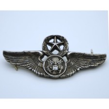 Vintage NS Meyer Sterling WW2  Senior Pilot Wings Pin US Military Insignia picture
