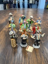 Lot of (10) Flambro Emmett Kelly Jr Clown Figurines Porcelain With Boxes picture