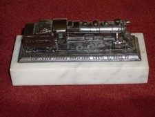 Vintage 1930s Pennsylvania Horseshoe Curve Memento. Brass loco on marble base. picture