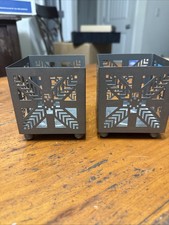 2-Frank Lloyd Wright Lasercut Metal Votive Tealight Candle Holder VTG 1990s picture