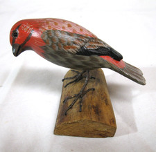 GANZ Grosbeak Bird Resin Figurine Wood Look Hand Painted picture