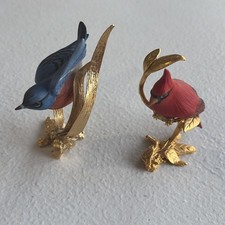 Boehm Bluebird & Cardinal on Gilded Branch Birds Figurine Porcelain Best Offer picture