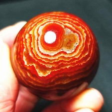 RARE 79.6G 38mm Natural Polished Silk Banded Lace Agate Ball Madagascar BA1154 picture