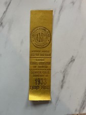 Vintage 1933 AKC Dog Show Ribbon - Ladies Kennel Association Denver Third Prize picture