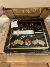 Vintage Bacardi Rum bar sign clock bar rare since 1862 mancave beer 17x17 picture