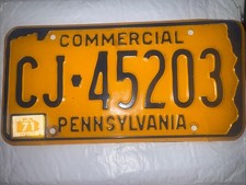 1971 Pennsylvania Commercial License Plate CJ*45203 Tag w/ 71 Sticker Expired picture