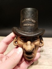 Antique Vintage Style Cast Iron Ole Masters Folk Art Figural Beer Bottle Opener picture
