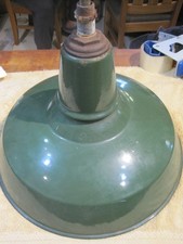Vintage Industrial 14 inch Green Porcelain Light Fixture picture