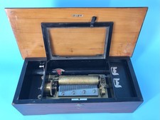 1885 Large Vintage Antique Key Wind swiss cylinder music box ,10 Airs Song picture