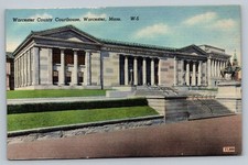 Worcester Couty Courthouse Worcester Massachusetts MA c1930 Vintage Postcard picture
