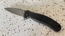 Kershaw 1735 Scalloped Blade Zing Folding Pocket Knife Linerlock A/O Black RARE picture