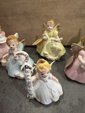 Vintage Josef Originals Birthday Girls 1 3 4 5 6 7 Japan Figurines Lot of 6 picture
