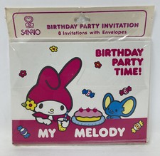 VTG NOS MY MELODY Birthday Party Invitations - 8 Pack - Sanrio 1984 - Sealed  picture