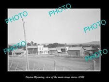 OLD LARGE HISTORIC PHOTO DAYTON WYOMING VIEW OF THE MAIN STREET & STORES c1900 picture