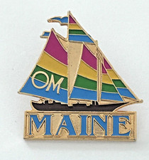Vintage Odyssey Of The Mind OM OotM Sailboat Boat Creativity Pin Maine ME picture