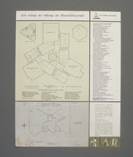 Original vintage ~1968 Randhurst Mall Mt Prospect IL directory of stores and map picture