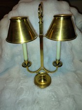 VINTAGE FRENCH STYLE DOUBLE ARM BRASS BOUILLOTTE  ADJUSTABLE CANDLE LAMP picture