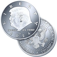 Aizics Mint Donald Trump Silver Coin 2024 with Certificate 38Mm X 2Mm, picture