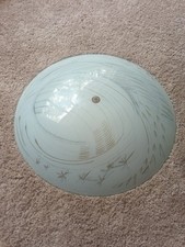 Vtg 1964 MCM Atomic Starburst Glass Ceiling Light Shade 18