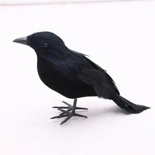 Halloween Realistic Black Raven Fake Crow Bird Decoration 4 x 7 Inch picture