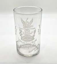INDIANAPOLIS BREWING CO Beautiful Etched Beer Glass Lieber's Gold Medal Beer picture