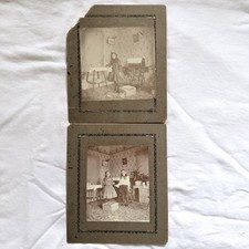 Lot 2 Antique 1900’s Photos Identified Mattie Belle Puckett Oklahoma Sewing Room picture