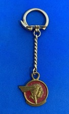 Vintage 1950s Era Pontiac Indian Chief Brass Key Chain Accessory Hot Rod picture
