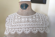 Vintage Antique Delicate Handmade Bobbin Lace Edwardian Collar In Ivory picture