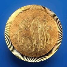 VTG C B K Pin Brooch Monogrammed Lamode Karatclad Gold Tone Brushed picture