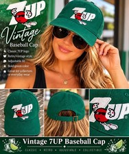 7 Up Vintage Green Baseball Cap Adjustable Classic Soda Logo Hat picture