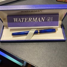 Vintage Waterman Preface Blue Marble Lacquer M Nib stainless steel original box picture