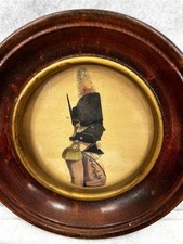 antique framed soldier painting 6x6 British artist Buncombe 1795-1830 original  picture