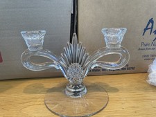 PLANTATION No 1567 HEISEY Elegant  2 Lite CRYSTAL Pineapple CANDLESTICK picture