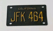 1963 John F. Kennedy JFK 464 Reelection Bicycle/Mini License Plate NOS-Free Ship picture