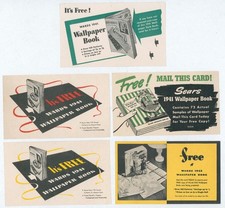 1940s Sears Roebuck Montgomery Ward Wallpaper Catalog Mail Order Postcards Lot 5 picture