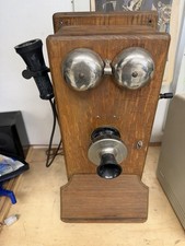 Antique N1317 Wooden Wall Telephone Magneto Crank Kellogg Transmitter As-Is picture