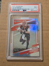2021 DONRUSS JOE BURROW # 211 SILVER PRESS PROOF #75/75 PSA 9 MINT LOW POP picture