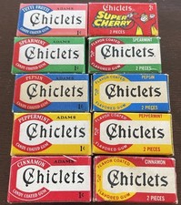 Lot Of 10 Vintage ADAMS CHICLETS 2-PIECE BOXES Unopened NOS Rare Collection picture